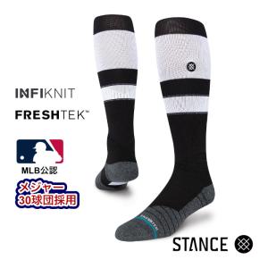 STANCE スタンス ソックス 野球 ベースボール 靴下 メンズ ブランド STANCE SOCKS STRIPES OTC 2023 - Black/White - ストライプ ブラック/ホワイト 黒/白｜maniac