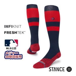 STANCE スタンス ソックス 野球 ベースボール 靴下 メンズ ブランド STANCE SOCKS STRIPES OTC 2023 - Navy/Red - ストライプ ネイビー/レッド 紺/赤｜maniac