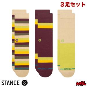 STANCE スタンス ソックス 靴下 メンズ ブランド STANCE SOCKS UPSTATE CREW 3 PACK - GREEN ３足セット
