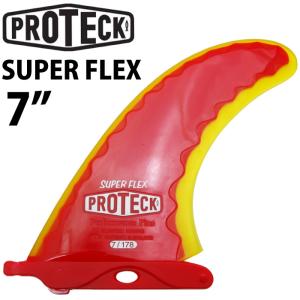 ロングボード用センターフィン PROTECK FIN(プロテック フィン) SUPER FLEX 7” レッド／イエロー スーパーフレックス｜maniac