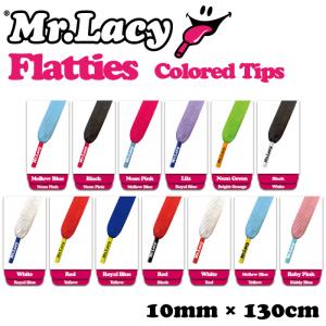靴ひも シューレース スニーカー用 Mr.Lacy ミスターレーシー Flatties Colored Tips フラッティーズカラードティップス 約130cm 平ひも