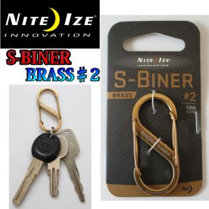 NITEIZE ナイトアイズ エスビナーブラス ♯２ S-BINER BRASS Sビナー ステンレススチール ゴールド