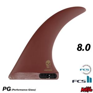 FCS2 FIN エフシーエス2フィン センターフィン ロングボード用 CHRISTENSON - PG BLOOD RED ８.０” クリステンソン パフォーマングラス ブラッドレッド｜maniac