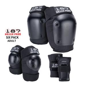 スケートボード スケボー プロテクター 187 KILLER PADS キラーパッド ADULT SIX PAD SET SK8 スケート ストリート スポーツ用 スケーター Skateboard｜maniac
