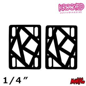 スケボー ライザーパッド KROOKED クルキッド RISER PAD スペースパッド RISERS 1/4インチ 1/4” スケートボード トラックスペーサー｜maniac