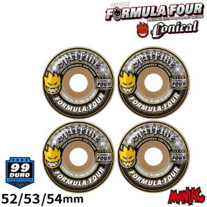 スケートボード ウィール スケボー SPITFIRE スピットファイヤー FORMULA FOUR (F4) CONICAL 99DURO 52mm 53mm 54mm 4個1セット｜maniac