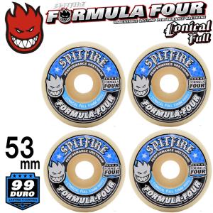 スケートボード スケボー SPITFIRE スピットファイヤー ウィール FORMULA FOUR (F4) CONICAL FULL 99DURO 53mm 4個1セット（ブルー）｜maniac