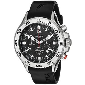 腕時計 ノーティカ メンズ N14536G Nautica Men's N14536 NST Stainless Steel Watch with Black Resin Ba｜maniacs-shop