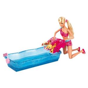 バービー Barbie 子犬のスイム＆レースプレイセット バービー人形1匹、水泳子犬2匹 プール、スラ｜maniacs-shop