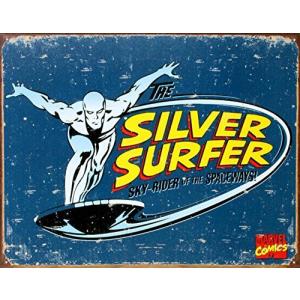 壁飾り インテリア タペストリー 1439 Poster Discount The Silver Surfer Retro Tin Sign, 16x12, 16x
