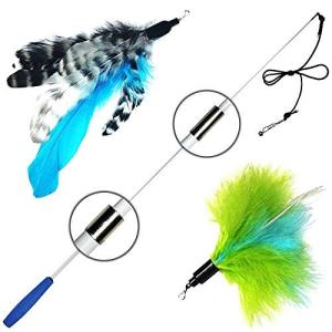 猫おもちゃ ネコ ねこ 9897969 Pet Fit For Life Retractable Wand with 2 Feathers For Your Cat and Kitte