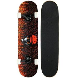 スタンダードスケートボード スケボー 海外モデル KPC-301 Krown Intro Skateboard, Red Flame｜maniacs-shop