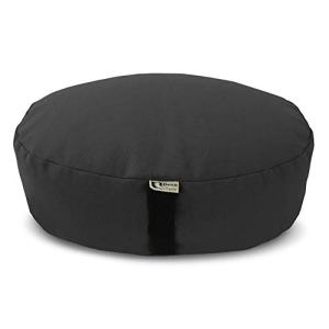 ヨガ フィットネス 20DBK Bean Products Zafu Meditation Cushion, Round, Cotton Black - Filled with Organ