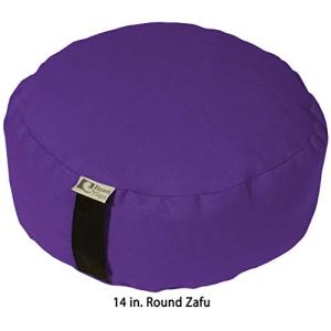 ヨガ フィットネス 20DXPU Bean Products Zafu Meditation Cushion, Oval, Cotton Purple - Filled with Orga