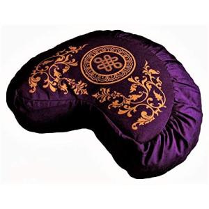 ヨガ フィットネス TS076A11 Boon Decor Meditation Cushion Crescent Zafu Buckwheat Pillow Endless Knot P｜maniacs-shop
