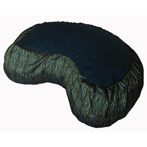 ヨガ フィットネス TS077C1 Boon Decor Meditation Cushion Crescent Zafu - Global Weave Teal｜maniacs-shop
