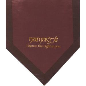 ヨガ フィットネス new Altar Cloth Or Wall Hangings - Embroidered - Namaste - Brown｜maniacs-shop