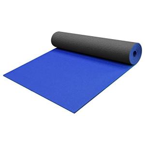 ヨガマット フィットネス Y041MATBLUBK YogaAccessories 1/4" Thick High-Density Deluxe Non-Slip Exerci