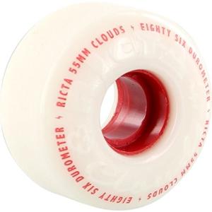 ウィール タイヤ スケボー Clouds Ricta Clouds White / Red Skateboard Wheels - 55mm 86a (Set of 4)｜maniacs-shop