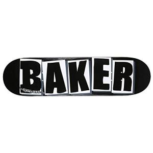 ベイカー Baker ブランドロゴ入りデッキ 8.0 ブラック/ホワイト スケートボードデッキ｜maniacs-shop