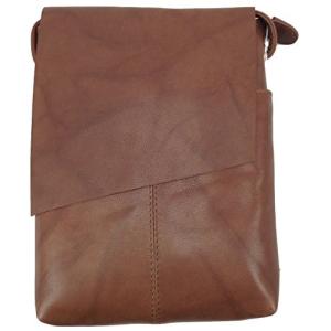 ILI アメリカ 日本未発売 6647-Toffee ili New York Genuine Leather Mini Sac Flap Crossbody Raw Edge Gen｜maniacs-shop