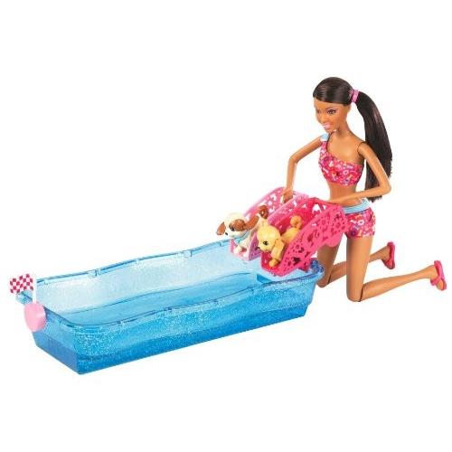 バービー バービー人形 日本未発売 X8405 Barbie Swim and Race Pups ...