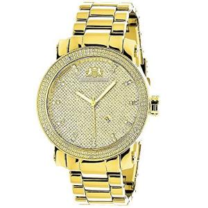 腕時計 ラックスマン メンズ Phantom LUXURMAN Mens Diamond Watch 0.12ct Yellow
