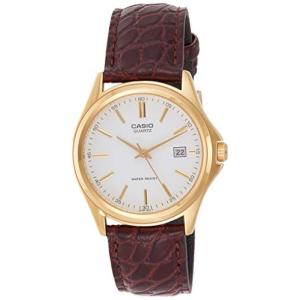 腕時計 カシオ メンズ EAW-MTP-1183Q-7A Casio MTP-1183Q-7A Men's Gold Analog Dress Watch w/Croc-Leather｜maniacs-shop