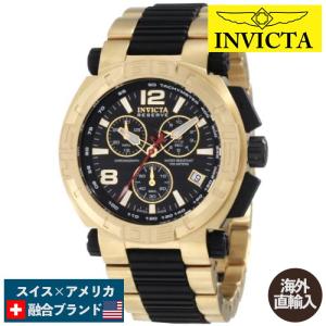 腕時計 インヴィクタ インビクタ 1871 Invicta Men's 1871 Reserve Chronograph Black Dial 18K Gold I｜maniacs-shop