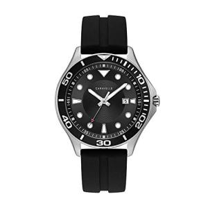 腕時計 ブローバ メンズ 43B154 Men's Stainless Steel Quartz Watch with Silicone Strap, Black, 22 (Mod｜maniacs-shop