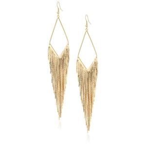 ゲス ピアス アメリカ 268256-21 GUESS "Basic" Gold Fringe Linear Drop Earrings｜maniacs-shop