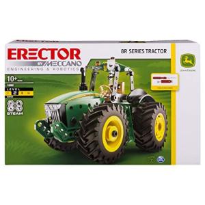 メカノ 知育玩具 パズル 6044499 Meccano Erector John Deere 8R Tractor Building Kit with Working Wheel｜maniacs-shop