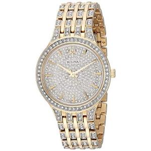 腕時計 ブローバ レディース 98L263 Bulova Ladies' Crystal Phantom Gold Tone Stainless Steel 2-Hand