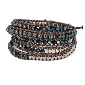 SPUNKYsoul ブレスレット アクセサリー wrap-bracelets-ch SPUNKYsoul 5 Wrap Bracelets Blue Irridescen｜maniacs-shop