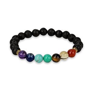 SPUNKYsoul ブレスレット アクセサリー SPUNKYsoul Chakra Crystal Lava Stone Beads Stretch Healing Ba｜maniacs-shop