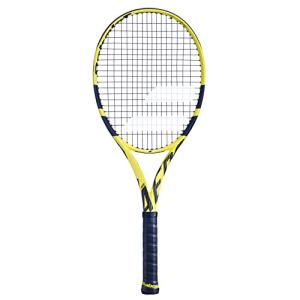 テニス ラケット 輸入 101358 Babolat Pure Aero Team Tennis Racquet - Strung with 16g White Syn Gut at
