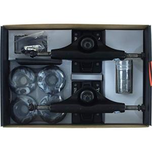 トラック スケボー スケートボード Industrial Black Trucks with 52mm Black Swirl Wheels, Bearings