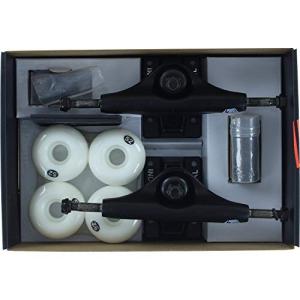 トラック スケボー スケートボード Industrial Black Trucks with 52mm White Wheels, Bearings & Har