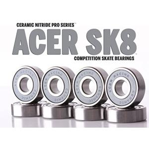 ベアリング スケボー スケートボード B072S16CJGfba ACER Racing 608 Ceramic Skate Bearings 8 Piec｜maniacs-shop