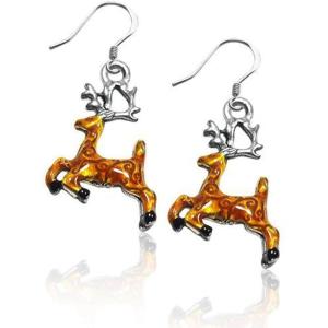 気まぐれなかわいい プレゼント クリスマス 580S-ER Reindeer Charm Earrings in Silver｜maniacs-shop