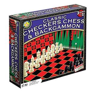 ボードゲーム 英語 アメリカ 6020 Classic Checkers, Chess and Backgammon Set - For Ages 7 Years and