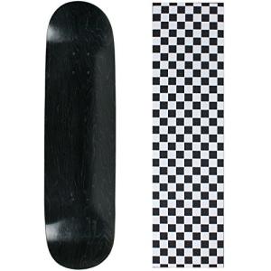 デッキ スケボー スケートボード DMB-8SBLK + BD-CHK-WHT Moose Skateboard Deck Blank Stained Black｜maniacs-shop