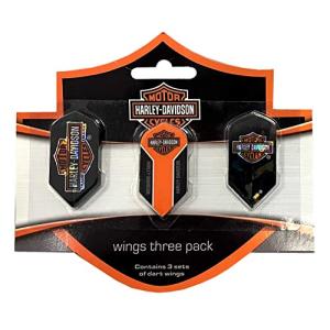 海外輸入品 ダーツ フライト 642D Harley-Davidson Wings Assorted Dart Slim Flights Pack - Pack of 9｜maniacs-shop