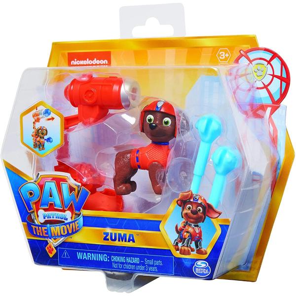 パウパトロール ザ・ムービー ワンアクションフィギュア ズーマ ランチャーつき ボールを入れ