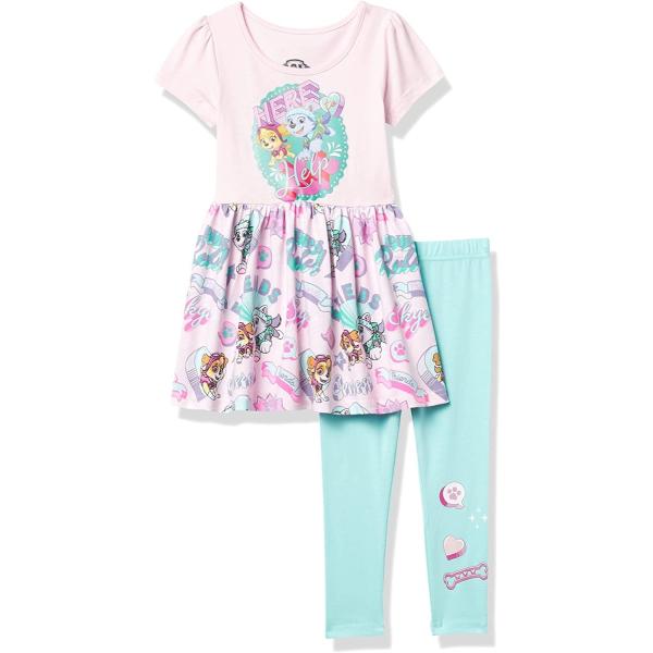 パウパトロール 子供服 半袖ワンピース、レギンス 3T 日本サイズ100相当 スカイ エベレスト 複...