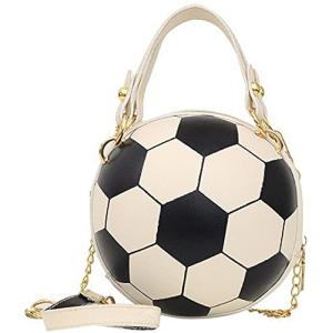 QZUnique ハンドバッグ カバン QZUnique Soccer CrossBody Bag Round Handbag PU Leather Messenger Shoulde｜maniacs-shop