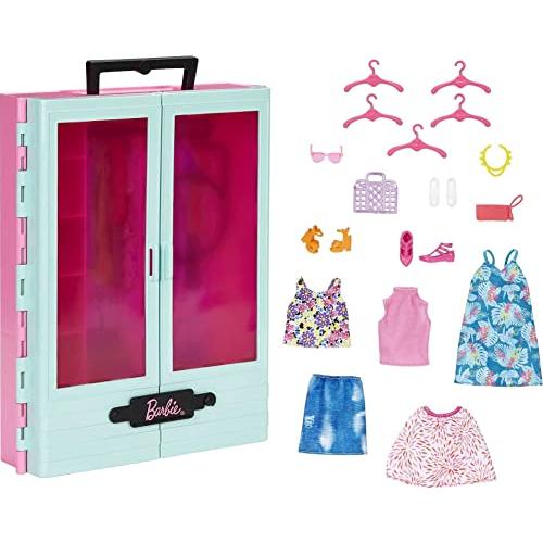 バービー バービー人形 HKR92 Barbie Closet Playset with 3 Out...