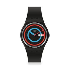 腕時計 スウォッチ メンズ SO28B706 Swatch Big Bold BIOSOURCED Lacquered Circling Black Quartz Watch｜maniacs-shop