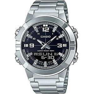 腕時計 カシオ メンズ AMW-870D-1AVDF Casio Analog Digital World Time Stainless Steel Amw-870D-1A Amw87｜maniacs-shop