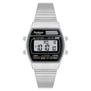腕時計 アーミトロン メンズ 40/8487BKSV Armitron Sport Retro Men's Digital Chronograph Bracelet Wat｜maniacs-shop